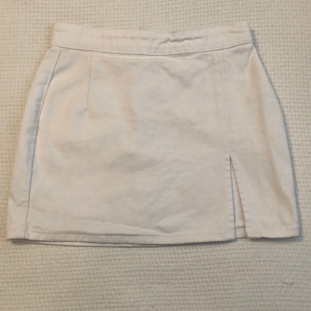 Lioness- White Denim mini Skirt
